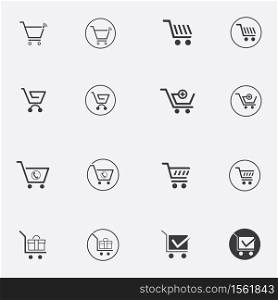 Shop, store basket vector icon Template illustration design