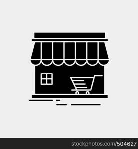 shop, store, market, building, shopping Glyph Icon. Vector isolated illustration. Vector EPS10 Abstract Template background