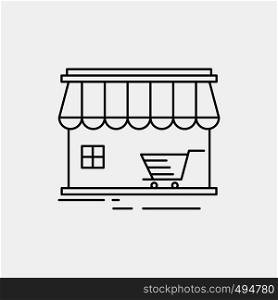 shop, store, market, building, shopping Line Icon. Vector isolated illustration. Vector EPS10 Abstract Template background