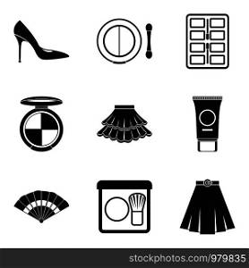 Shopping area icons set. Simple set of 9 shopping area vector icons for web isolated on white background. Shopping area icons set, simple style