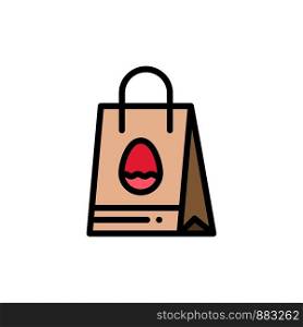 Shopping Bag, Bag, Easter, Egg Flat Color Icon. Vector icon banner Template