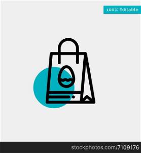 Shopping Bag, Bag, Easter, Egg turquoise highlight circle point Vector icon