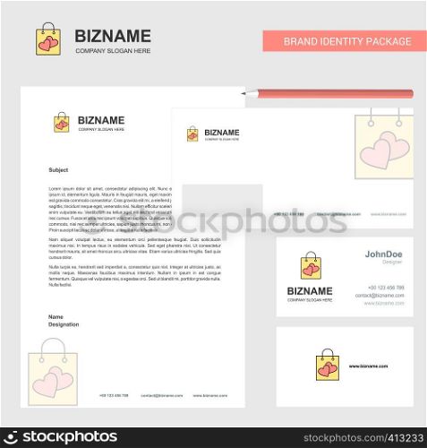 Shopping bag Business Letterhead, Envelope and visiting Card Design vector template