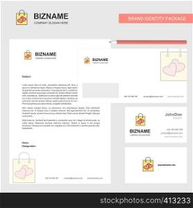 Shopping bag Business Letterhead, Envelope and visiting Card Design vector template
