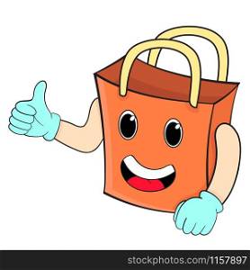 shopping bag cartoon face