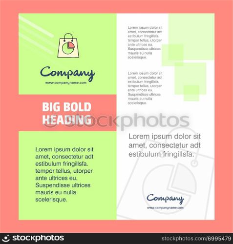 Shopping bag Company Brochure Title Page Design. Company profile, annual report, presentations, leaflet Vector Background