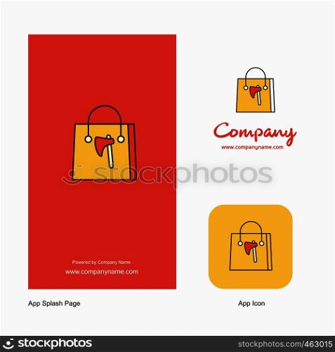Shopping bag Company Logo App Icon and Splash Page Design. Creative Business App Design Elements