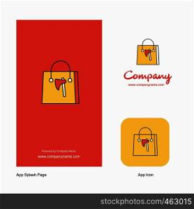 Shopping bag Company Logo App Icon and Splash Page Design. Creative Business App Design Elements