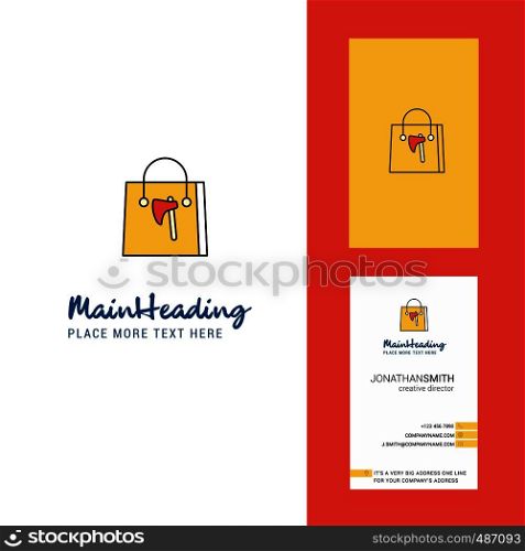 Shopping bag Creative Logo and business card. vertical Design Vector