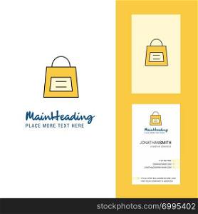 Shopping bag Creative Logo and business card. vertical Design Vector