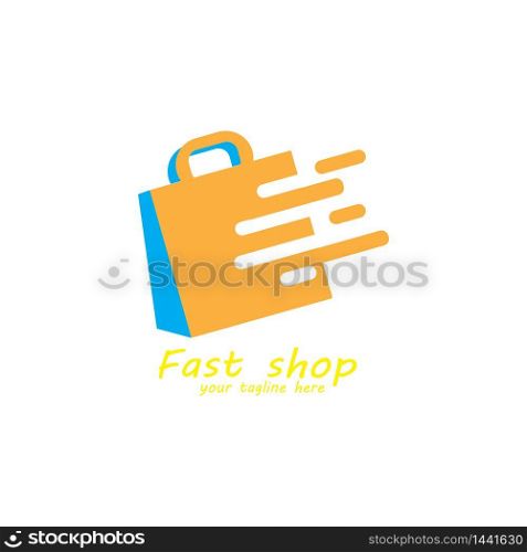 shopping bag, fast shop logo vector
