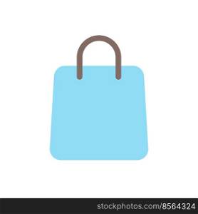 Shopping bag flat color ui icon. Online marketplace. Apparel shop and supermarket. Buying items. Simple filled element for mobile app. Colorful solid pictogram. Vector isolated RGB illustration. Shopping bag flat color ui icon