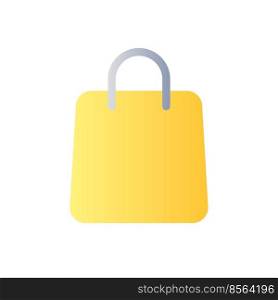 Shopping bag flat gradient color ui icon. Online marketplace. Apparel shop, supermarket. Buying items. Simple filled pictogram. GUI, UX design for mobile application. Vector isolated RGB illustration. Shopping bag flat gradient color ui icon