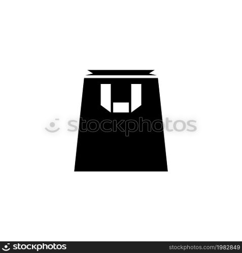 Shopping Bag. Flat Vector Icon. Simple black symbol on white background. Shopping Bag Flat Vector Icon