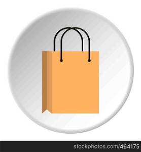 Shopping bag icon in flat circle isolated vector illustration for web. Shopping bag icon circle
