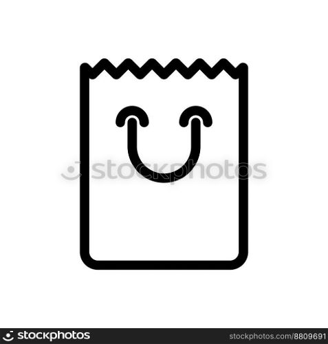 Shopping bag icon line isolated on white background. Black flat thin icon on modern outline style. Linear symbol and editable stroke. Simple and pixel perfect stroke vector illustration
