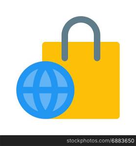 shopping bag, icon on isolated background,