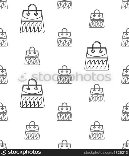 Shopping Bag Icon Seamless Pattern, Shopping Bag Vector Art Illustration