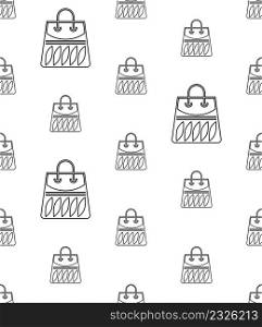 Shopping Bag Icon Seamless Pattern, Shopping Bag Vector Art Illustration