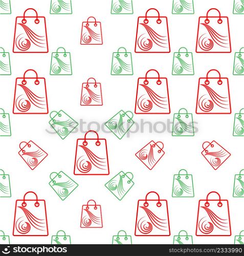 Shopping Bag Icon Seamless Pattern Vector Art Illustration