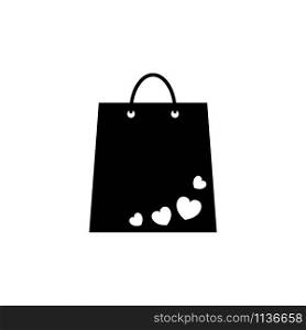 Shopping bag icon vector illustration on white background. Shopping bag icon vector illustration