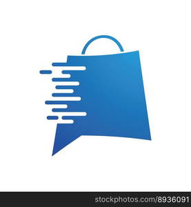 Shopping bag illustration logo vector flat design template