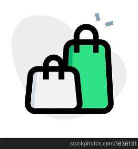 Shopping bag of different size for purchasing items