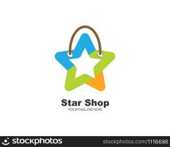 shopping bag star icon vector illustration design template