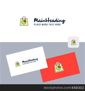 Shopping bag vector logotype with business card template. Elegant corporate identity. - Vector