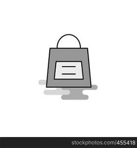 Shopping bag Web Icon. Flat Line Filled Gray Icon Vector
