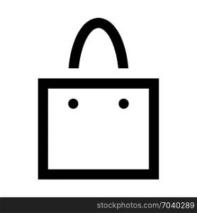 Shopping bag with handle, icon on isolated background