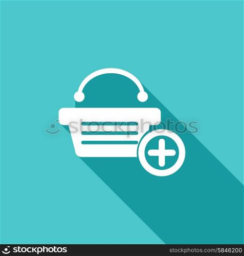 Shopping bags Icon with a long shadow