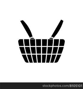 Shopping basket black silhouette icon Royalty Free Vector