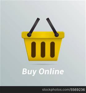 Shopping basket buy now online concept vector illustration
