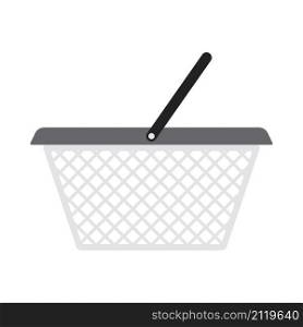 Shopping Basket Icon. Flat Color Design. Vector Illustration.