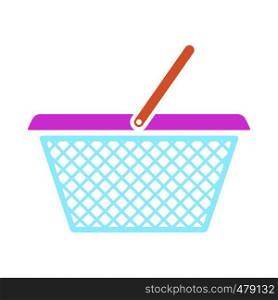 Shopping Basket Icon. Flat Color Design. Vector Illustration.