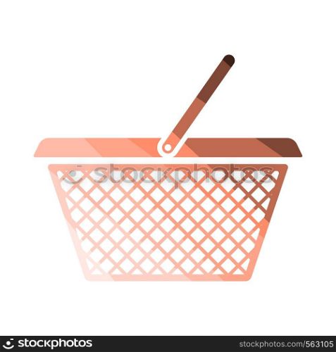 Shopping Basket Icon. Flat Color Ladder Design. Vector Illustration.