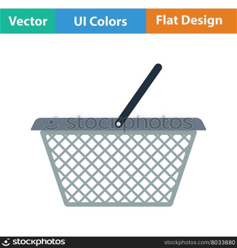 Shopping basket icon. Flat design. Vector illustration.