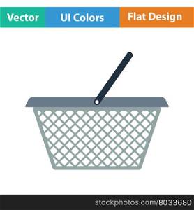 Shopping basket icon. Flat design. Vector illustration.