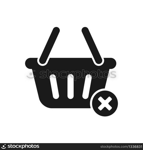 shopping basket icon in trendy flat style vector logo template