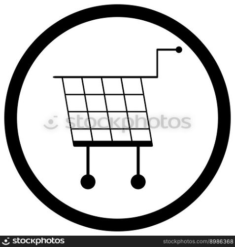 Shopping basket icon monochrome vector. Shopping cart and illustration shopping trolley. Shopping basket icon monochrome
