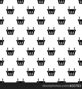 Shopping basket pattern. Simple illustration of shopping basket vector pattern for web. Shopping basket pattern, simple style