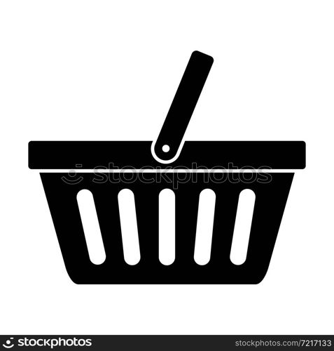 Shopping basket vector icon isolated on white background online shop flat design. Shopping basket vector icon isolated on white background online shop