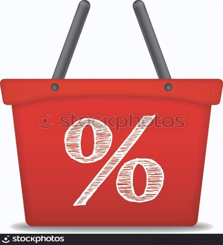 Shopping Basket with Percent Sign