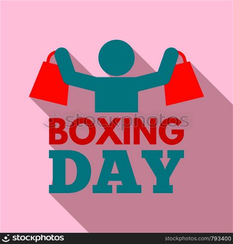 Shopping boxing day logo set. Flat set of shopping boxing day vector logo for web design. Shopping boxing day logo set, flat style
