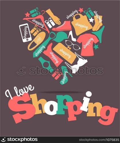 Shopping card. Shoes sale background