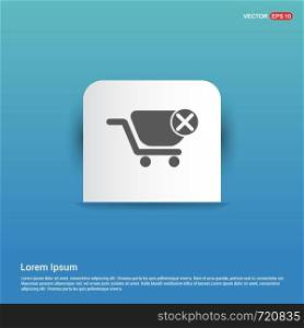 Shopping Cart and Delete Sign - Blue Sticker button