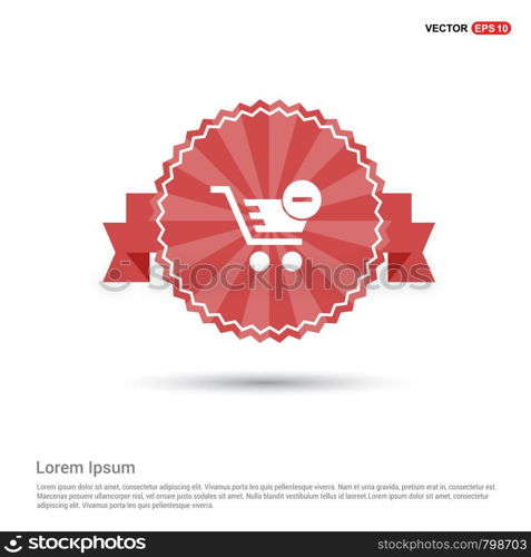 Shopping Cart and Delete Sign - Red Ribbon banner