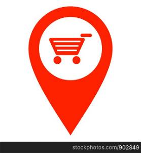 Shopping cart and location pin