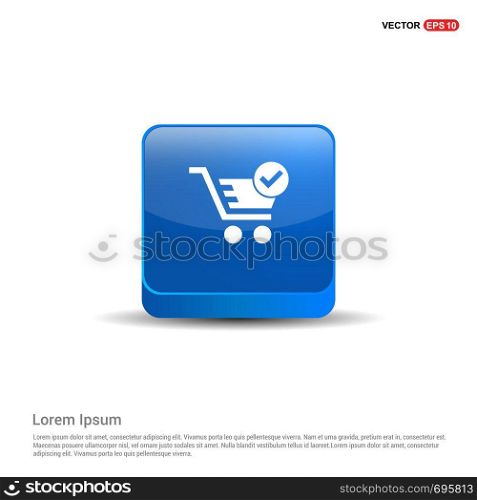 Shopping Cart and plus Sign - 3d Blue Button.